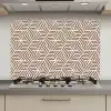 Beige - Bruin - Patroon - Strepen keuken achterwand spatscherm klein 900 -3d_website
