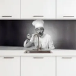 Chef - Spaghetti - Pasta keuken achterwand 2 middel -3d