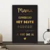 Spreuken - Quotes Mama Je Hebt Ons Al - Moeder - Moederdag cadeau voor mama - Goud canvas 2cm klein -sfeer6