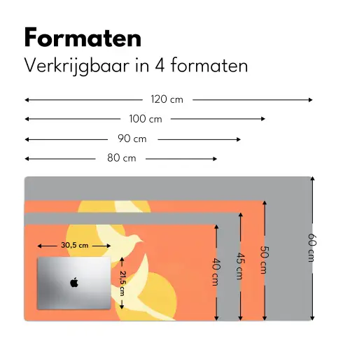 Vogels - Cirkels - Geel Muismat XXL klein -sfeer5