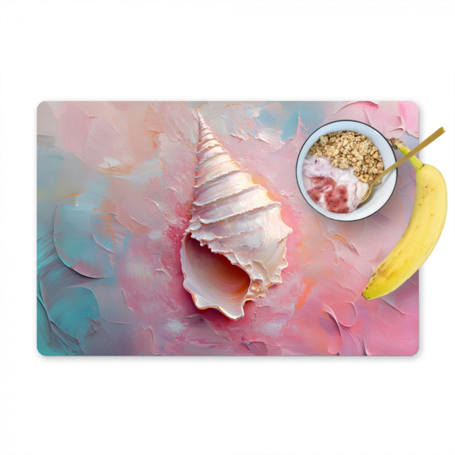 Schelp - Pastel - Pink Placemat vinyl groot -zzzproduct_Kitchenyeah-website