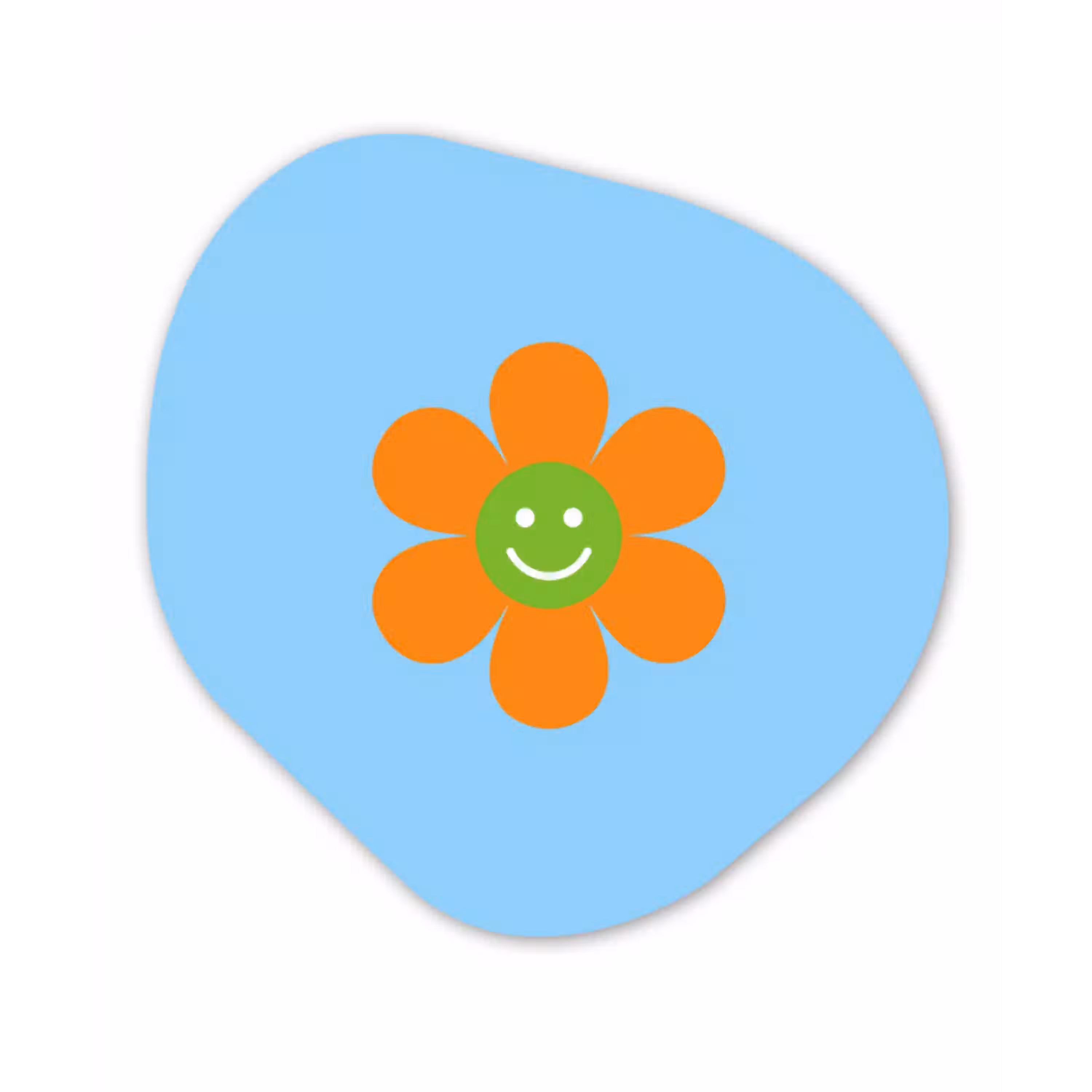 Bloem - Smiley - Kleurrijk Wandcirkel Organisch Forex 3mm klein -3d