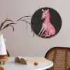 Zebra - Roze - Gestreept Akoestische PET Vilt - Rond klein -sfeer3