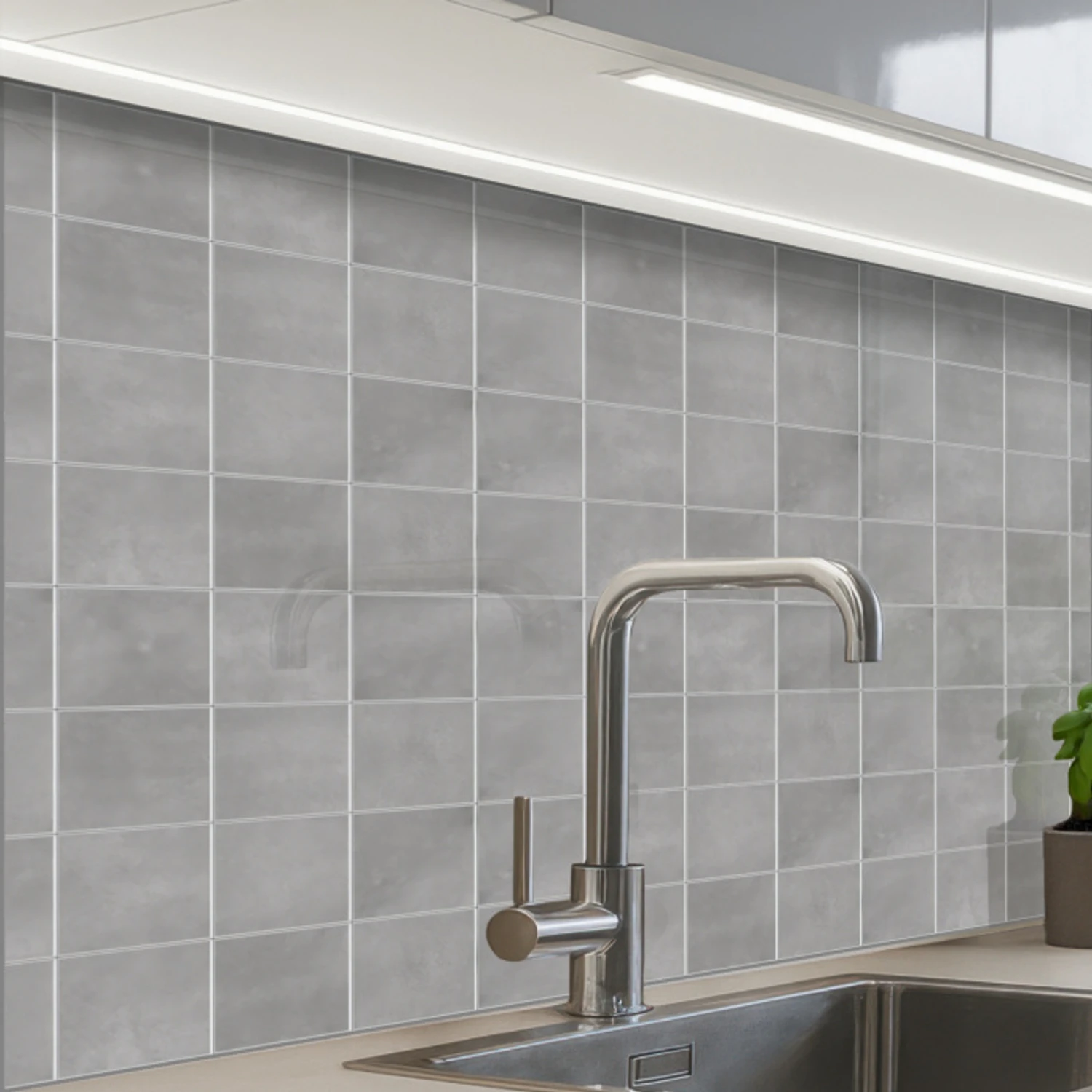Mat - Wand - Tegels - Grijs keuken achterwand 2 middel 865 -zzzz3d_schuin