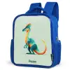 Elegante dino met kam Kinderrugzak - Blauw middel -schuin