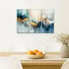 Blauw - Abstract - Wit - Goud - Verf Canvas - Meerluiken 3 luik klein -sfeer4