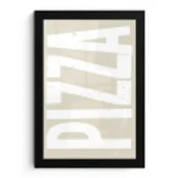 Pizza - Decoratie - Japandi - Wit fotolijst zwart zonder passe partout klein -3d