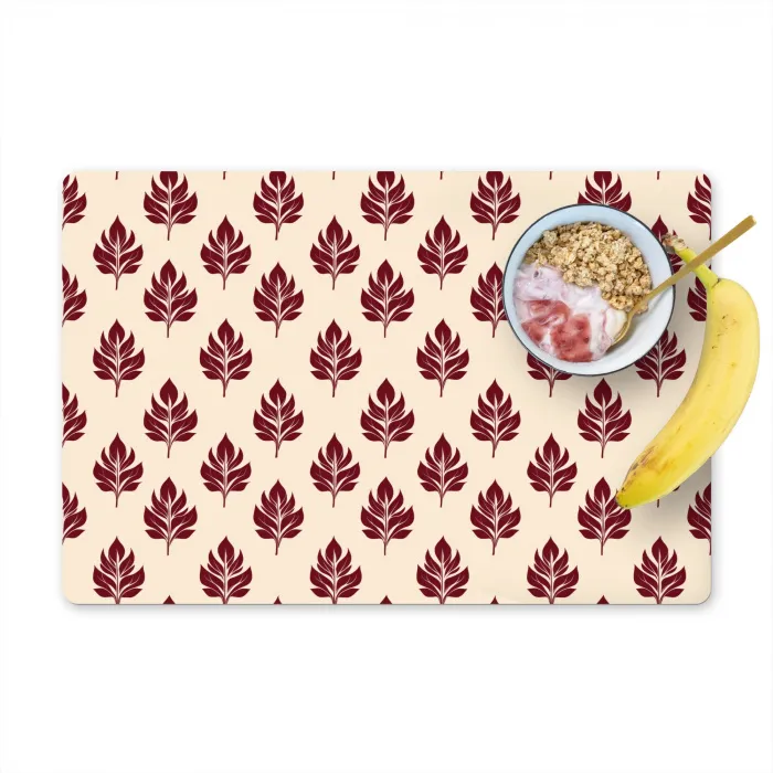 Botanisch - Patroon - Bordeaux Placemat vinyl groot 368 -zzzproduct_Kitchenyeah-website