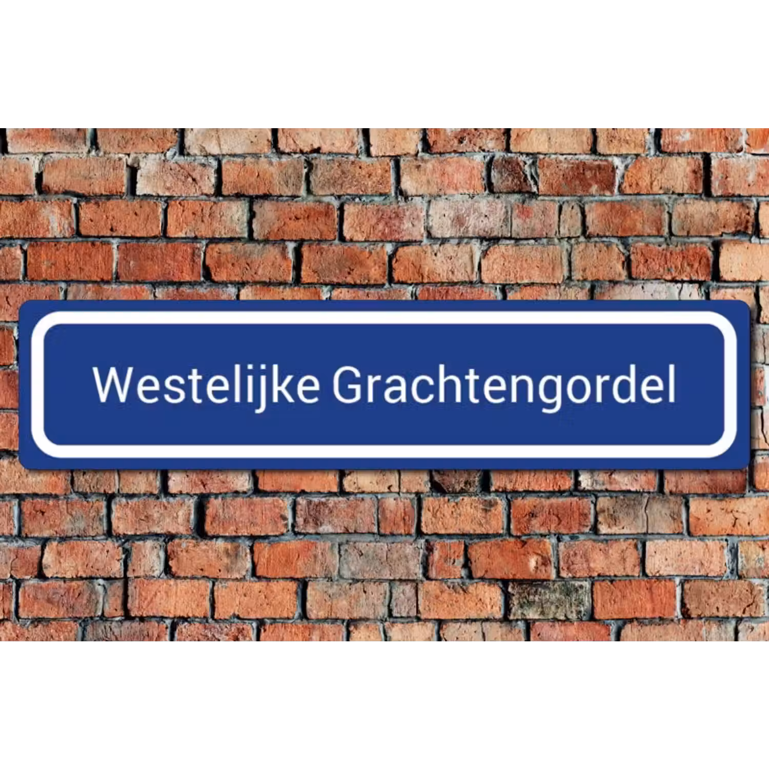 Straatnaambord blauw - Ronde hoeken