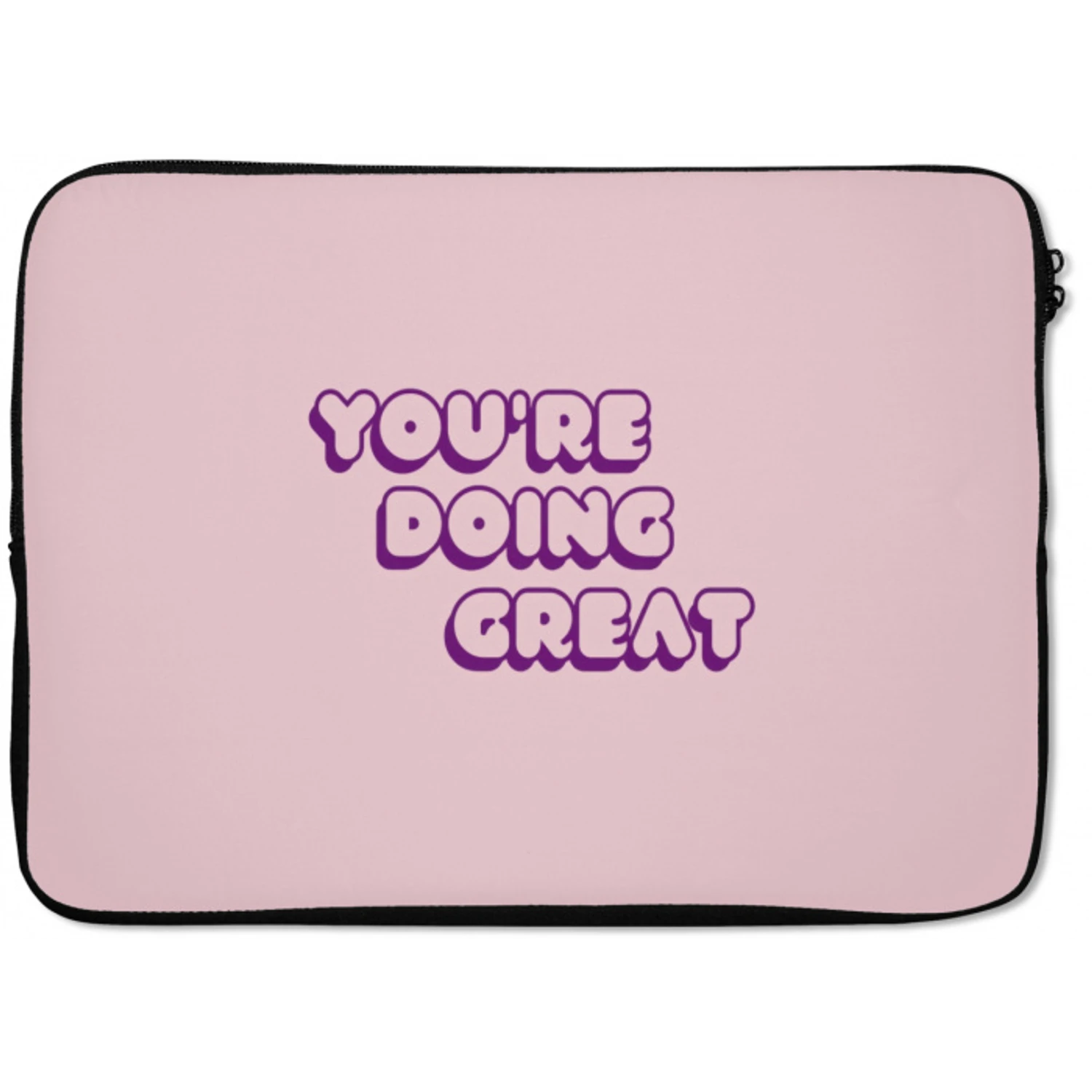 You're doing great - Roze - Bubble letters laptophoes neopreen klein -zkaufland3dotto