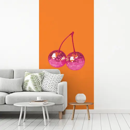 Discoballen - Kers - Spiegels - Roze fotobehang vinyl groot -woonkamer
