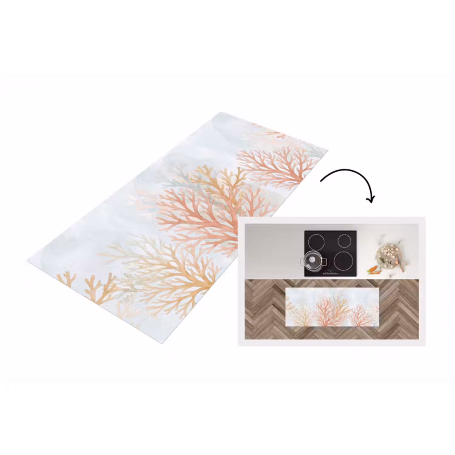 Küchenläufer - Natur – Abstrakt – Aquarell – Organisch – Warm