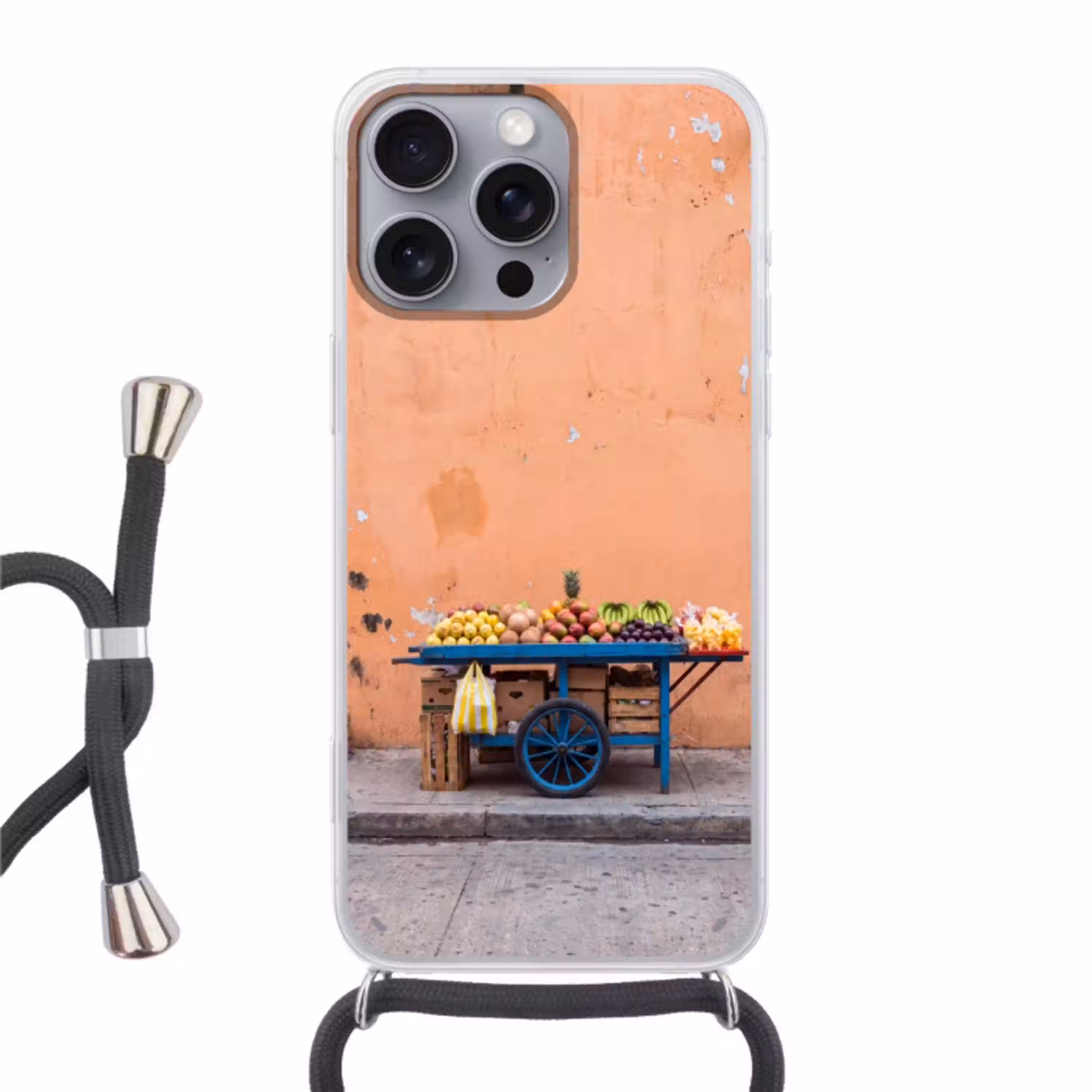 Fruit - Kar - Straat Hoesje iPhone 16 Pro Max met koord klein -3d