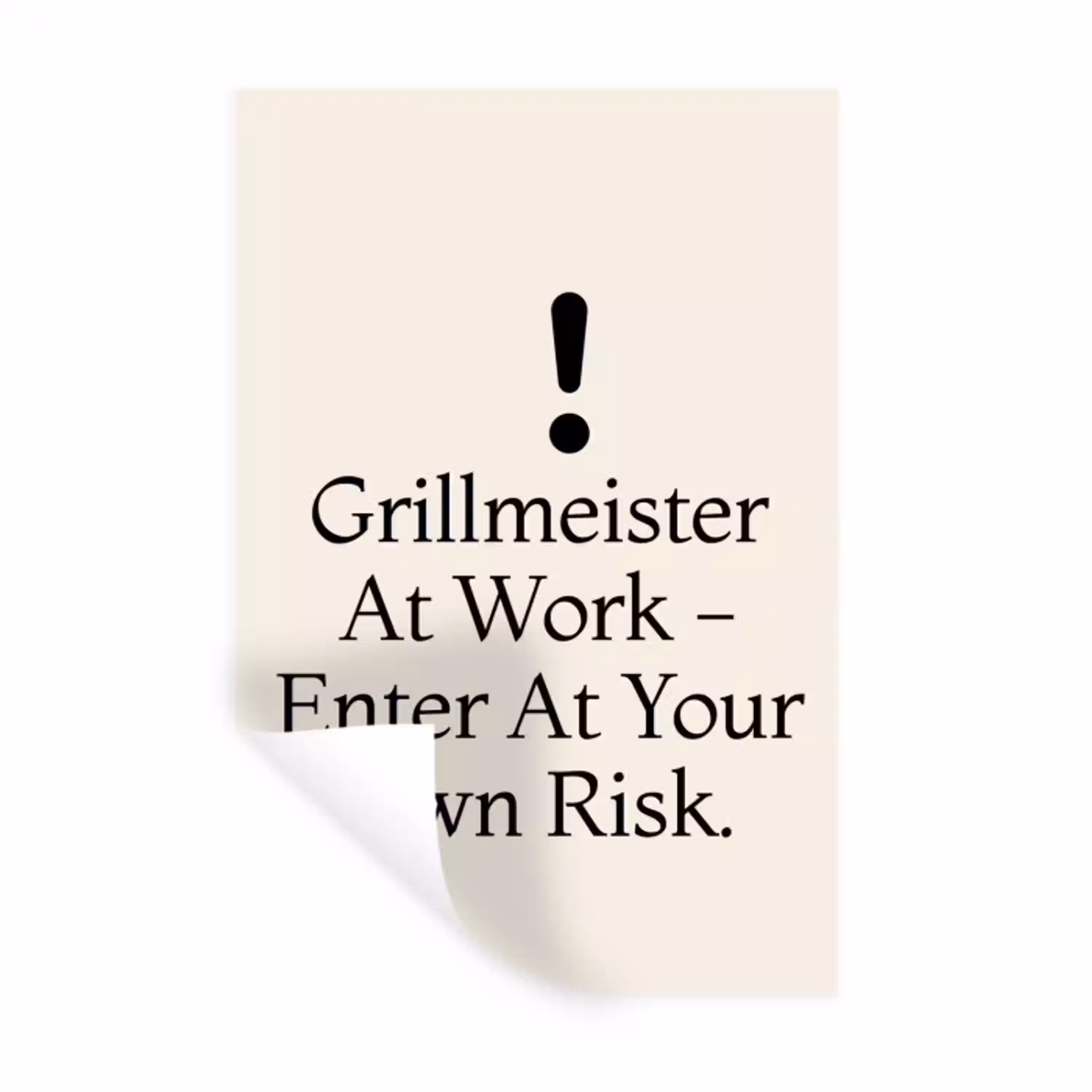 Grill - Uitroepteken - Zwart - Tekst Muursticker klein -3d