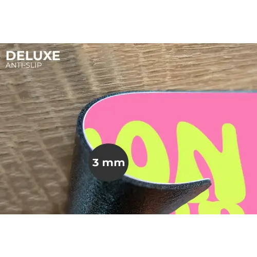 Bonjour - Roze - Fel groen Placemat vinyl groot -closeup