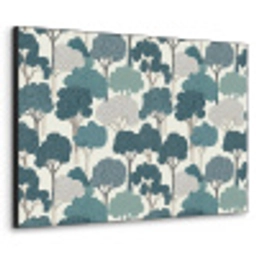 Modern - Bomen - Bos - Patroon - Blauw Textielframe zwart klein 947 -3d