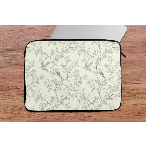 Klassiek - Vogels - Groen laptophoes neopreen klein 279 -tafel