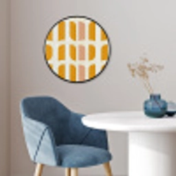 Geometrisch - Patroon - Geel - Roze Fotolijst rond zonder passe partout klein 856 -sfeer2