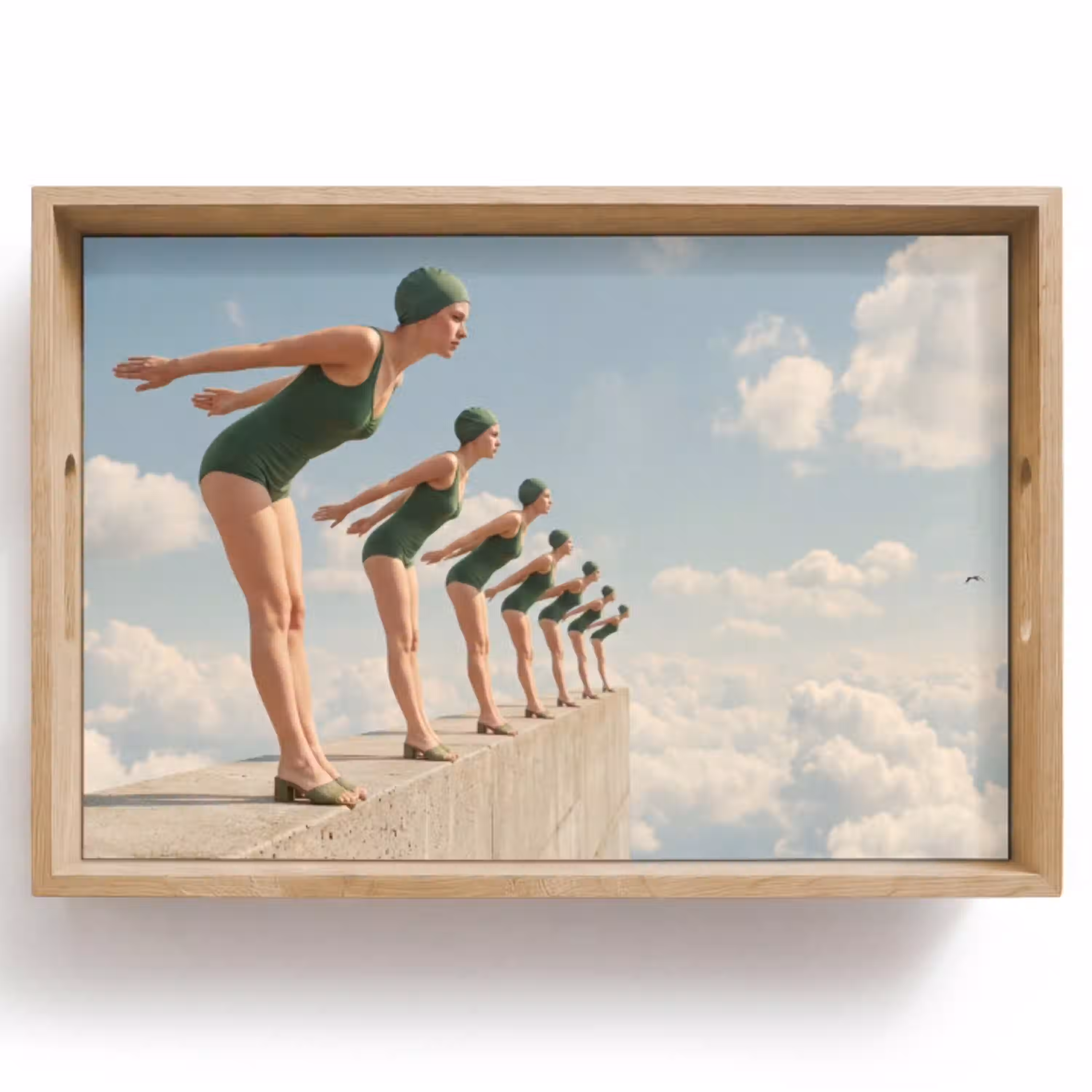 Vrouwen - Duikhouding - Wolken Dienblad Rechthoek middel -z3d_shopping