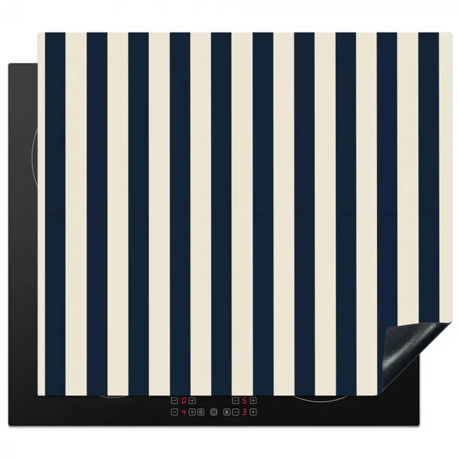 Protection plaque induction - Rayures verticales - Bleu - Crème