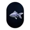 Porselein - Goudvis - Delfts - Blauw Wandcirkel Ovaal Forex klein -3d