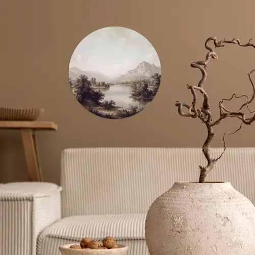 Klassiek - Landschap - Sereen Wandcirkel behangsticker klein -sfeer1