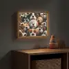 Hond - Dieren - Patronen - Bruin - Meisjes - Jongens Light Box met batterij (Wandlamp kind) middel -sfeer5_kind