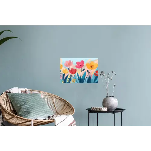 Illustratie - Bloemen - Kleurrijk Muursticker klein -plant