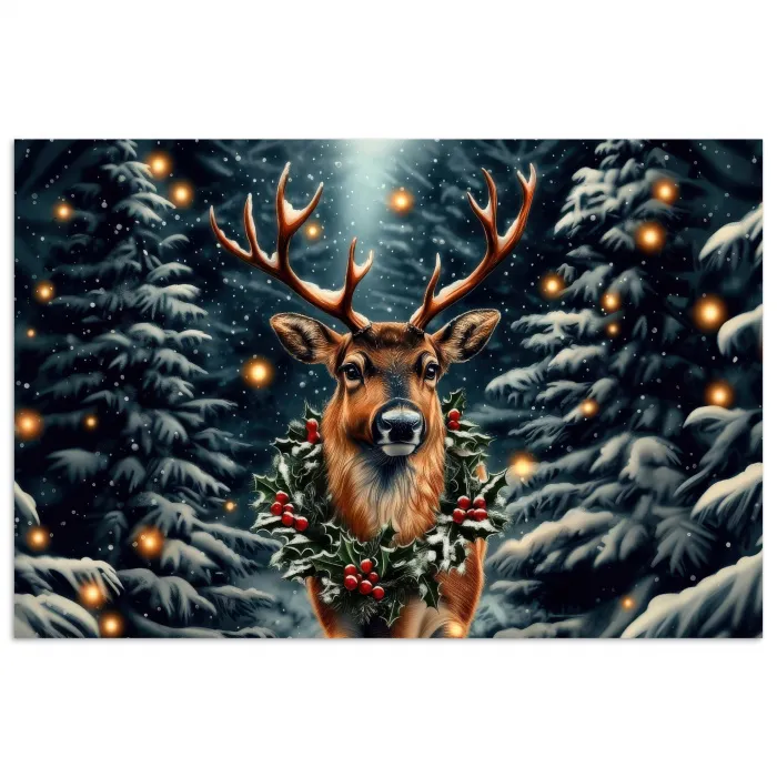 Kerst - Magie - Bos - Kleurrijk poster papier klein -3d