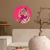 Tijger - Modern - Neon Wandcirkel behangsticker klein -sfeer1