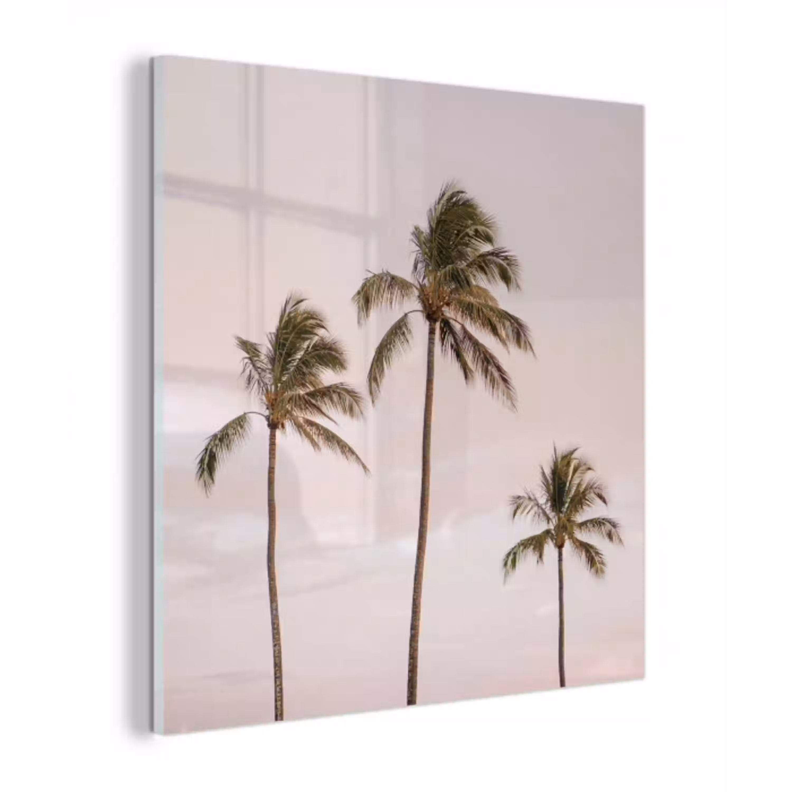 Palmbomen - Zonsondergang - Roze plexiglas 5mm klein -z3d