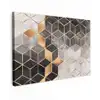 Abstract - Kubus - Goud - Patronen - Zwart - Wit canvas 2cm klein -z3d