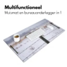 Sneeuwuil - Hek - Sneeuw - Wit Muismat XXL klein -sfeer4