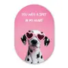 Hartjes - Hond - Valentijn - Roze Wandcirkel Ovaal Forex klein -3d