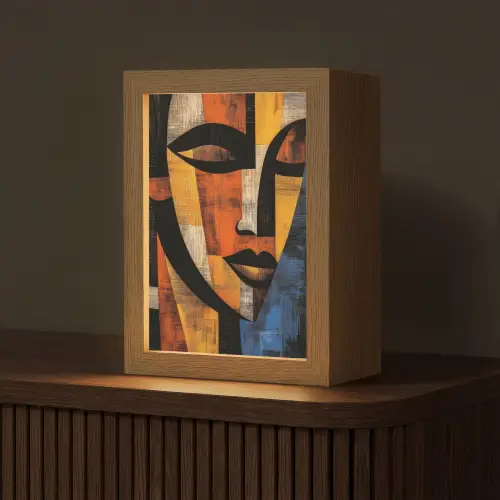 Abstract - Portret - Kleurvakken Light Box met kabel (Tafellamp) klein -z3d_website