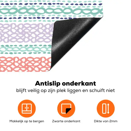 Strepen - Zomer - Kleuren Inductie beschermer vinyl 3mm klein 276 -zzzzzzz-td-onderkant