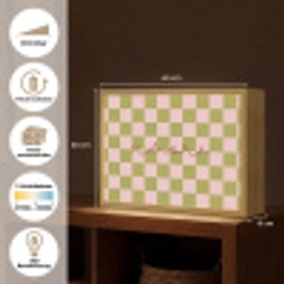 Patroon - Geblokt - Olijfgroen - Amore Light Box met batterij (Wandlamp) middel -USP_websiteoverzichtDE