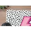 Bliksem - Roze - Stippen muismat rubber klein -closeup