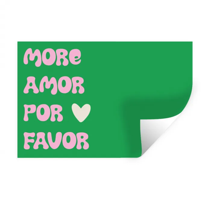 Amor - Valentijn - Groen - Tekst Muursticker klein -3d