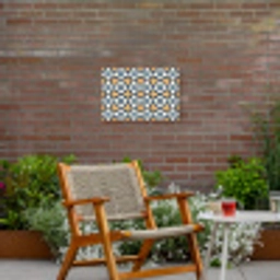 Klassiek - Geometrisch - Blauw Tuinposter op houten frame 2 cm dik klein 845 -sfeer3