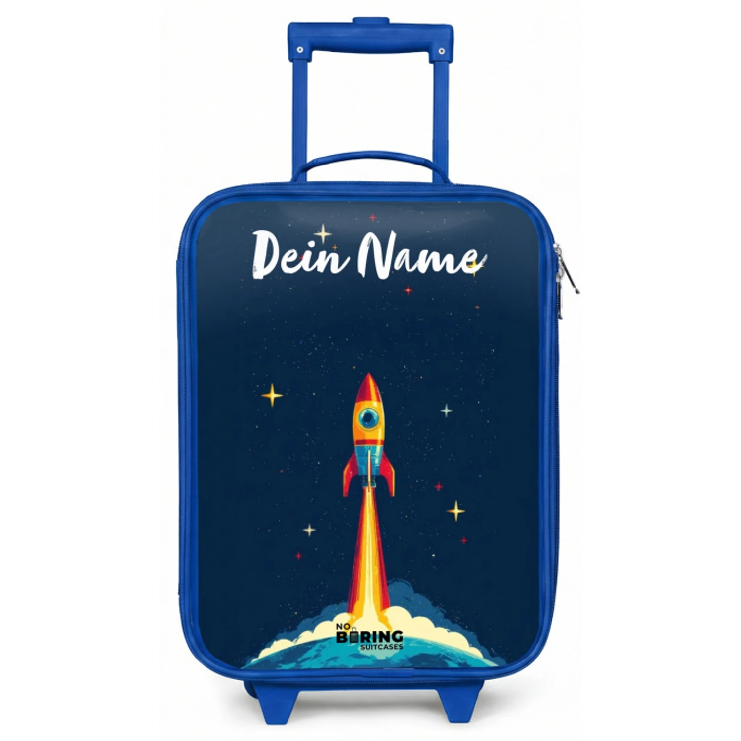 Planeet - Raket - Sterren - Donkerblauw Kinderkoffer - Blauw klein -zz3dotto