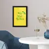 Mij niet bellen - Telefoon - Geel fotolijst zwart zonder passe partout klein -sfeer4