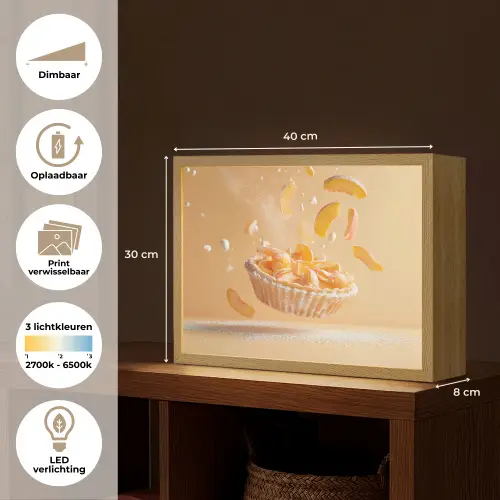Peach - Eten - Taart - Oranje Light Box met batterij (Wandlamp) middel -USP_websiteoverzichtNL