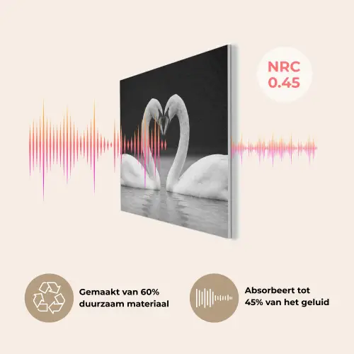 Zwanen - Hart - Zwart - Wit PET vilt klein -USP_NL