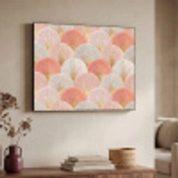 Waaiers - Goud - Roze Textielframe zwart klein 947 -sfeer3