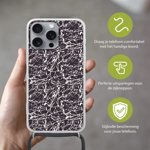 Spat - Waterverf - Wit Hoesje iPhone 16 Pro Max met koord klein 804 -sfeer2_NL