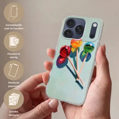 Lollys - Schaduw - Drie - Blauw Telefoonhoesje iPhone 17 Pro klein -sfeer3_NL