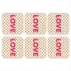 Love - Stippen - Roze onderzetter kurk middel -3d