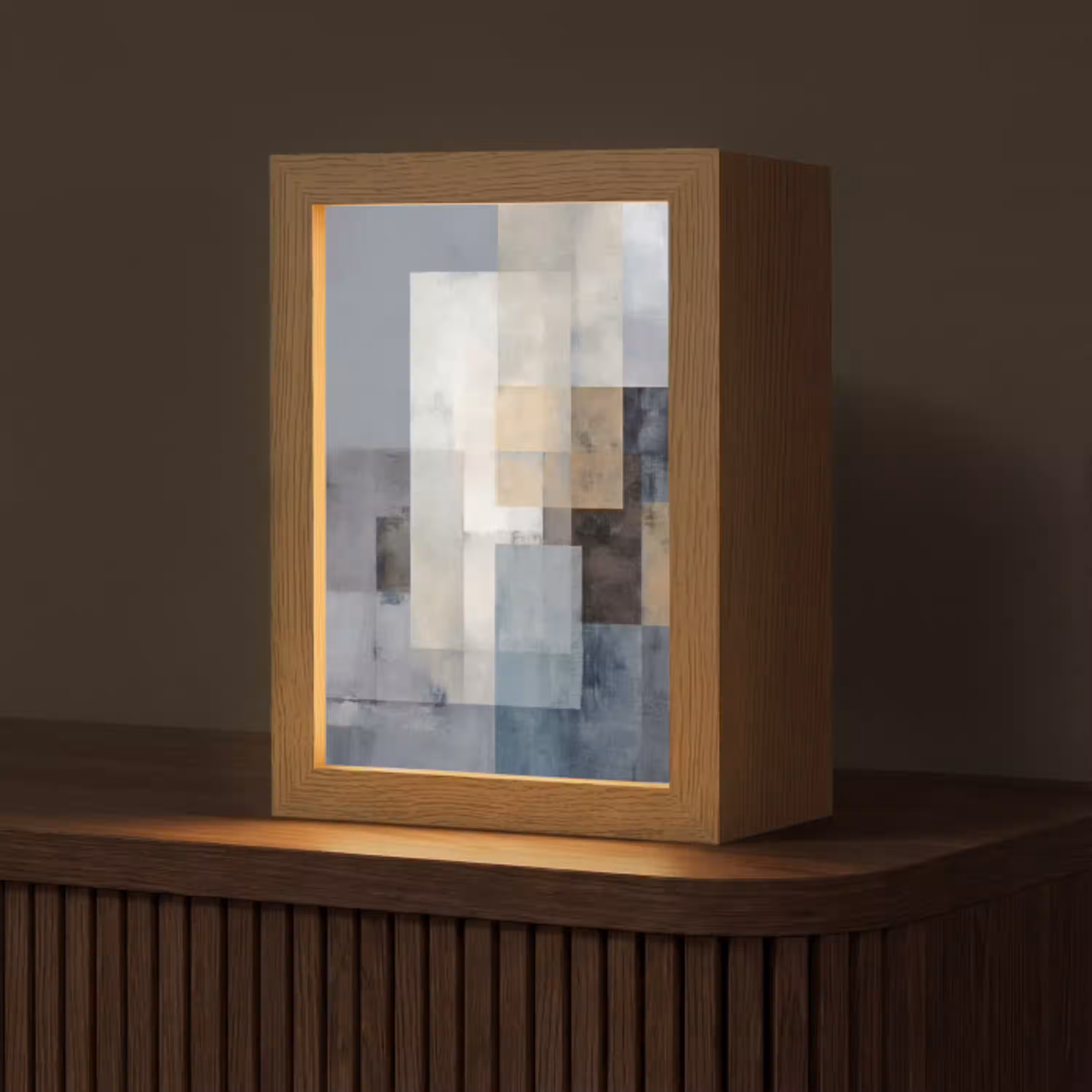Rechthoeken - Abstract - Blauw Light Box met kabel (Tafellamp) klein -z3d_website