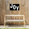 Kerstmis - Quotes - Joy - Zwart - Feest Tuinposter op houten frame 2 cm dik klein -sfeer4
